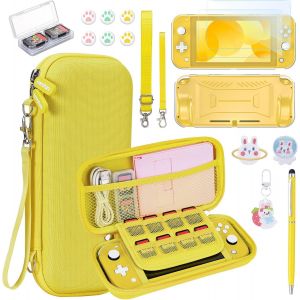 KAL-Étui Switch Lite Accessoires Pour Ns Switch Lite 17 En 1 Avec Etui De Transport Switch Lite, Etui De Jeu Switch, Protection D'Ecran Switch Lite, Support Switch (Jaune) - Neuf
