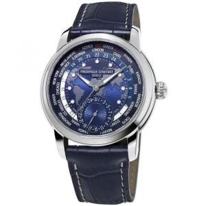 Frederique Constant Worldtimer Manufacture Homme 42mm Cuir Montre Fc-718nwm4h6 - Neuf