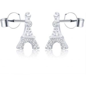 Cmjaagur-Boucles D'oreilles Hypoallergéniques Paris Tour Eiffel En Argent Sterling 925 Petites Boucles D'oreilles Cadeau Pour Femme[M1064] - Neuf