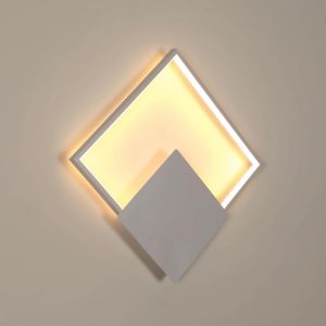 Applique Murale Intérieure Led, Carré Blanc 21w 2362 Lm Applique Murale Chambre, Simple Aluminium Luminaire Mural Led 3000k Lumière Blanche Chaude Pour Couloir, Salon, Salle À Manger - Neuf