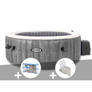 Kit spa gonflable Intex PureSpa Baltik rond Bulles 6 places + 6 filtres + Porte-verre - Neuf
