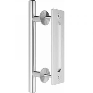 (12") Poignée invisible en acier inoxydable double face pour portes coulissantes en bois. - Neuf