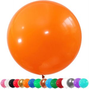 Lot De 6 Ballon G&eacute;ant En Latex, 90Cm Grand D&eacute;corations Ballon Orange, Helium Ballon Pour F&ecirc;te, Anniversaire, Mariage, Bapt&ecirc;me, No&euml;l, Carnaval,C&eacute;r&eacute;monie(36 Pouces) - Neuf