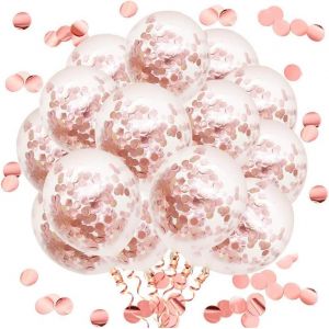 Ballon Aluminium Rose Gold Coeur Étoile 25 Pcs 45Cm Or Rose Grand Géant Hélium Ballons Avec 10M Ruban Pour Fille Femme Anniversaire Mariage Naissance Baby Shower Saint-Valentin Décoration - Neuf