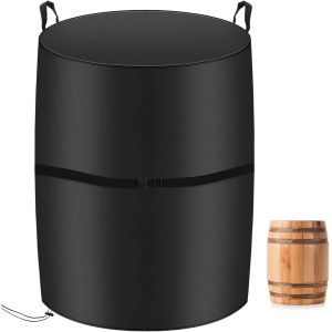 Letnerny-Housse Baril De Vin Imperm¿¿Ables,Couverture De Protection Tonneau Vin Coupe Vent,Bache Tonneau Bois Avec Cordon Et Poign¿¿E,Tissu Oxford 420d R¿¿Sistant Aux D¿¿Chirures (80 * 80 * 110cm,Noir) - Neuf