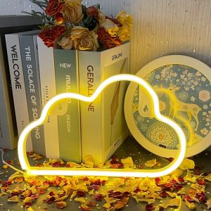 Eryi-Néon Nuage Enseigne Au Néon Blanc Chaud Enseigne Lumineuse Decor Néon Alimenté Par Usb Ou Batterie Pour Chambre D'enfant Éclairer Led Néon Pour Fête Bar De Noël - Neuf
