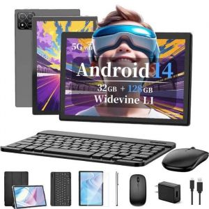 Tablette Tactile - TAKINURU - 10.1 Pouces - Android 14 - 32Go RAM - 128Go ROM - 5G Wifi - Neuf