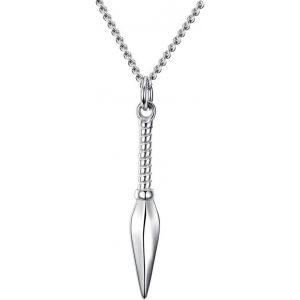 Kal-Acier Inoxydable Pour Hommes Point Lance Pointe De Fl&egrave;che Fer Lance Collier Pendentif Poli Argent/Or/Noir - Neuf