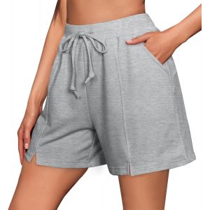 Cauc-Short Femme En Coton Pantalon Court Sport Bermuda Avec Poches Pour Jogging Course Fitness D&iquest;&Eacute;t&eacute; Doux Et Respirant - Neuf
