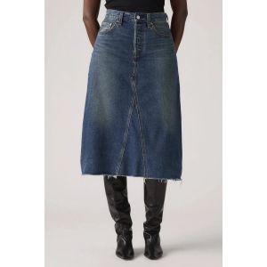 Jupe Droite Midi Taille Haute - Bleu Denim 31 - Neuf