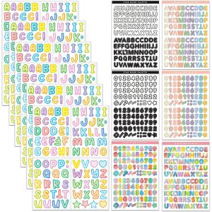 Lot De 12 Feuilles D'autocollants Colorés En Forme De Lettres De L'alphabet Pour Décoration, Art, Bricolage, Journal, Scrapbooking, Emballage Cadeau - Neuf