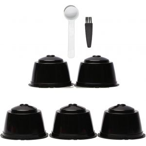 Tasse à Capsules de dosettes de café Expresso 5 pièces,Tasse à Filtre de Capsules de café s,Capsules de dosettes de café Rechargeables avec passoire en Maille intégrée int Noir - Neuf