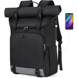acdsgd-Sac &agrave; Dos Homme Sac a Dos pour Ordinateur Portable 17 Pouces Sac &agrave; Dos de Voyage R&eacute;sistant &agrave; L'eau Grand avec Port de USB pour Travail L'&eacute;cole Randonn&eacute;e Loisirs - Neuf