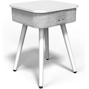 lbgwp60-Table Enceinte Bluetooth, Table Basse Portable Avec Chargeur Induction Sans Fil Et Port De Charge Usb - Neuf