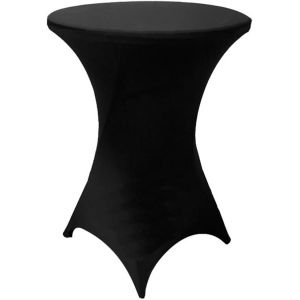 Lot De 4 Housses Extensibles Pour Table Haute 80-85 Cm - Noir - Pour Table Pliable Et Bistrot - Neuf
