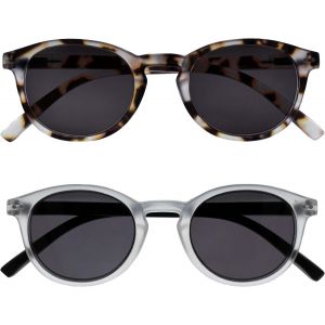 Zen Lunettes de Lecture Pack de 2 Solaire Monture Ronde Cool Charni&egrave;res &agrave; Ressort Verres Teint&eacute;s Anti-Rayures Protection UV400 Marron &Eacute;caille Cristal de Glace Hommes Femmes SS24-1TC +0.00 - Neuf