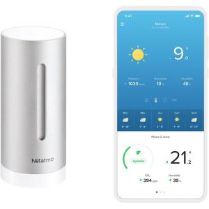 JEXNOVASHOP-Module Int&eacute;rieur Suppl&eacute;mentaire pour Station M&eacute;t&eacute;o &iquest; Mesure de la Temp&eacute;rature, Humidit&eacute; et Qualit&eacute; de l&iquest;Air (CO2), Contr&ocirc;le via Smartphone, Accessoire NIM01-WW - Neuf