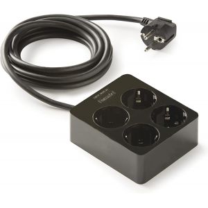 FAMATEL-2514 N-Base 4 prises 1,5 m Noir Cable murale bipolaire. - Neuf