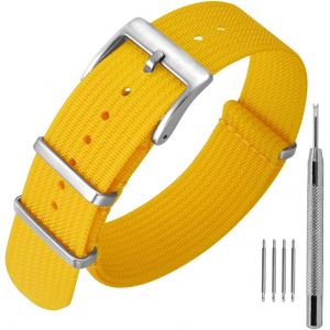 Kal-Bracelet De Montre En Nylon Avec Boucle En Acier Inoxydable, Sport Bande De Remplacement 16mm 18mm 20mm 22mm - Neuf