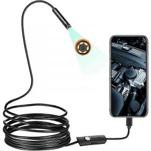 Promotion d'hiver,endoscope,caméra endoscopique HD 1200P,caméra d'inspection semi-rigide étanche IP67 avec 6 lumières LED réglables,pour téléphone Android Wi - Neuf