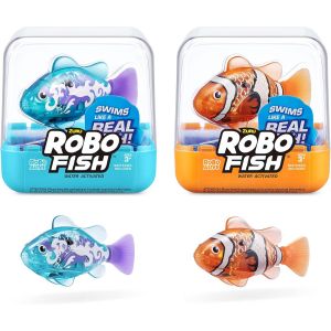 KAL-Robo Fish S&eacute;rie 3(Paquet De 2, Sarcelle+Orange),Jouet De Bain - Neuf