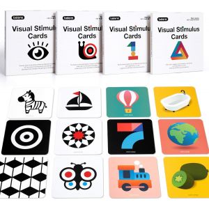 MDY-Beiens Carte Flash pour Bébé à Contraste Élevé, Jouet Bébé pour 0 3 6 9 12 36 Mois, 80 Pcs Carte d'activité d'apprentissage Visuel Colorée, Noir, Blanc, Cadeau de Jouets pour Nouveau-nés& Tout-PE - Neuf