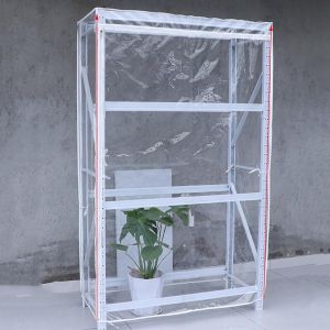 Ulteronixshop-Housse de Bo&icirc;Te de Rangement en PVC Transparent Visibilit&eacute; Claire Housse pour Ensemble de Meubles de Jardin &Eacute;tag&egrave;re pour &eacute;tag&egrave;res m&eacute;talliques avec Fermeture &eacute;clair - Neuf