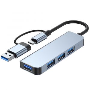 Adaptateur USB / USB-C 4 en 1, Hub USB-C / USB vers 1*USB 3.0 et 3*USB 2.0 pour Ordinateur Portable HP/Dell/Lenovo/Acer - E.F.Connection - Neuf