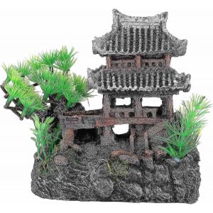 Aquarium Maison Résine Vieille Maison Aquarium Aménagement Paysager Poisson Crevette Cacher Grotte Pour Ornement D'aquarium - Neuf