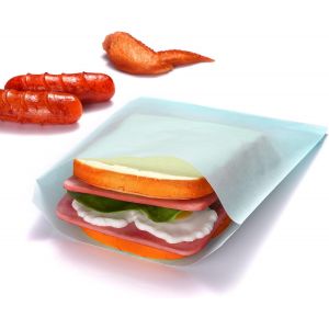Bleu Bébé Plat Mini Papier Sulfurisé Sacs À Sandwich 6 3/4"" X 8'' (17 X 20,3cm) Paquet De 100-Cadeaux De Fête Pâtisserie Nourriture Collation Sachets - Neuf