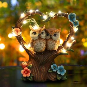 Bhhbb-Statues De Jardin Exterieur,Lampe Solaire Led De Jardin En Forme De Hibou,Sculptures Et Statues De Jardin,Lampes Solaires Statues,Statue Solaire Decoration Jardin Exterieur. - Neuf
