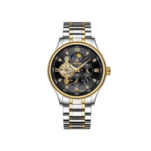 Montre Mécanique Lumineuse Étanche Pour Homme 820-001, Avec Phases De Lune Et Affichage 24 Heures - Neuf