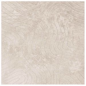Vidaxl Tapis De Surface Carr&eacute; Palmeras Beige 120 X 120 Cm Polyester - Neuf