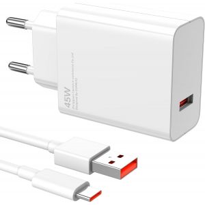 KALANKA-45W USB Chargeur pour Xiaomi Redmi Note 14Pro 5G 14 13 12 11 Pro POCO X7, Turbo Cable de Charge Rapide USB Adaptateur d'alimentation avec cable Type C 1m pour Xiaomi 14T Poco X7 M7 Pro M6 Mi - Neuf