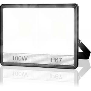Dgbcz-Projecteur Led Exterieur 100w, 2 En 1 Ip67 Imperméable Spot Led Extérieur, 10000lm 6500k Blanc Froid Eclairage De Sécurité, Luminaire Pour Patio, Terrasse, Jardin, Garage, Usine - Neuf