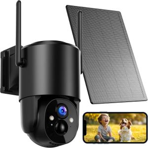 SUBZONAL-Cam&eacute;ra Surveillance WiFi Exterieure sans Fil Solaire: 2K Cam&eacute;ra de Surveillance Ext&eacute;rieur Batterie 360&deg; Rotation de S&eacute;curit&eacute; Camera Exterieur sans Fil avec Panneau Solaire PIR Vision Nocturn - Neuf