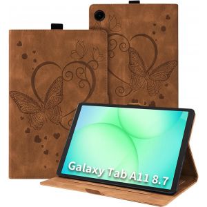 LORANKA-Coque pourSamsung Galaxy Tab A11 8.7 Pouces 2025 &Eacute;tui &agrave; Rabat Cuir PU avec Fonction Support et Porte-Pencil Housse de Protection Brun - Neuf