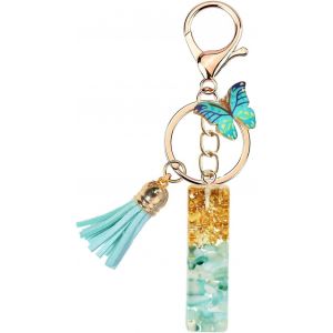 KAL-Porte Clé Femme Nom Lettre Initiale Porte Clef Femme Porte-Clés Fille Keychain Bleu Alphabet Papillon Porte Clé Voiture Cadeaux Copines - Neuf