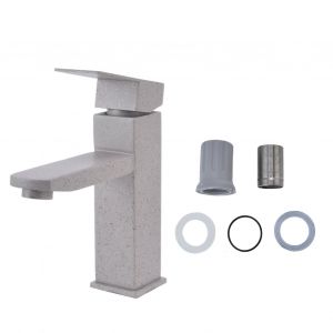 HJLIAN Robinet de lavabo en acier inoxydable 304, mitigeur d'eau chaude et froide avec poignee unique, couleur avoine - Neuf