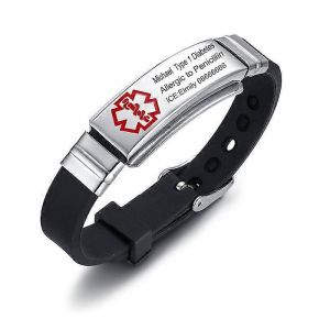 Gravure Personnalisé Ice Texte Nom Alerte Médicale Bracelet Femmes Hommes Rappel D'urgence Bijoux Personnaliser Alertes Médicales Id Bracelets - Neuf