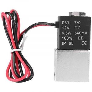 Promotion d'hiver,électrovanne,12V DC 1/4 ""2 voies normalement fermée 1,2MPa électrovanne pneumatique en aluminium pour l'air de l'eau (DC12V) - Neuf