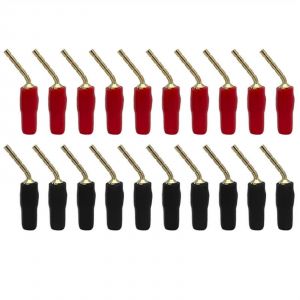 20PCS Banane Plier Broches Connecteur de Jeu de 2mm Fil Câble Adaptateur Audio Rouge Noir Compatible avec les Systèmes de haut-parleurs - Neuf