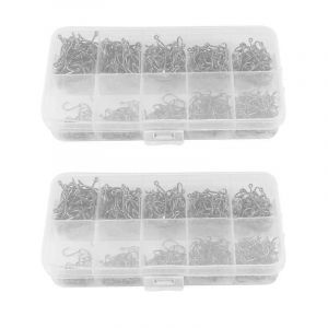 1200 Pcs / Bo&icirc;te Hame&ccedil;ons De P&ecirc;che Stuff Hame&ccedil;ons Circulaires De Poisson-Chat En Acier &Agrave; Haute Teneur En Carbone Crochet Plomb&eacute; Barbel&eacute; De Taille Mixte Pour L'eau Sal&eacute;e - Neuf