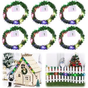 TRAHOO-Lot de 12 guirlandes lumineuses LED pour maison de poup&eacute;e - 252 cm - Guirlande en rotin artificiel - Accessoire de lutin - D&eacute;coration de No&euml;l - Guirlande lumineuse miniature pour maison de lut - Neuf