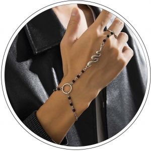 Eryi-Bracelet Anneau Papillon Boho Chaîne De Main Papillons Or Chaîne De Main Bracelet Anneau Papillon Minuscule Doigt Bracelet Esclave Vintage Bracelet Harnais Main Bijoux Pour Femmes Filles - Neuf