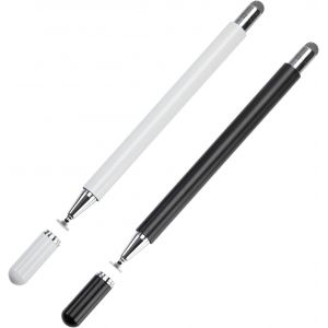 Stylets Universel &Agrave; Pointe De Disque Capacitif 2 En 1 Stylet De Pr&eacute;cision &Eacute;cran Tactile Stylo Compatible Pour &Eacute;cran Tactile Smartphone, T&eacute;l&eacute;phone, Tablette 2 Pi&egrave;ces (Noir Et Blanc) - Neuf