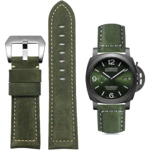 Bracelet De Montre, Bracelet De Remplacement En Cuir Vintage, Bracelet Pour Montres, Bracelet De Remplacement En Cuir V&eacute;ritable Doux &Eacute;tanche Avec Outils 20mm 22mm 24mm 26mm Pour Panerai - Neuf