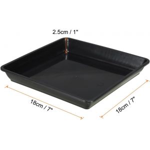 KALANKA-Plante Soucoupes 7 Pouce, 10 Paquet Carré Plastique Fleur Pot Plus Épais Plantes Gouttes Plateaux pour Intérieur Extérieur Jardin Potée, Noir - Neuf