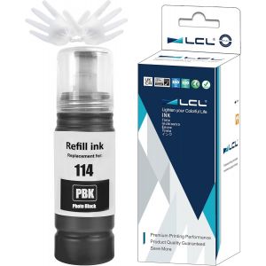 114 Encre Compatible pour Epson 114 Photo Noir Bouteille d'encre Compatible pour EPSON ECOTANK ET-8500 ET-8550 (1-Pack) - Neuf
