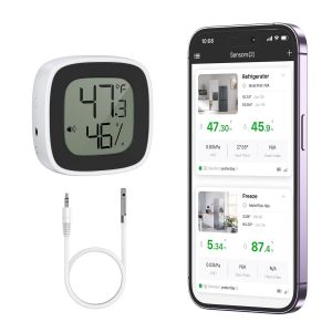 KAL-Thermometre Frigo Bluetooth, Thermomètre Congélateur Avec Sonde, Stockage De Données, Thermometre Hygrometre Bluetooth, Thermomètre Numérique Pour Rrefrigerateur Avec App Pour Maison, Aquarium - Neuf